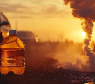 نمایی از اثرات زیست‌محیطی روغن موتور و دود خودرو در طبیعت