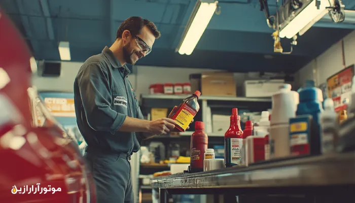 نمای یک تعویض‌روغنی حرفه‌ای با روغن‌های اصل و مکانیک قابل اعتماد.