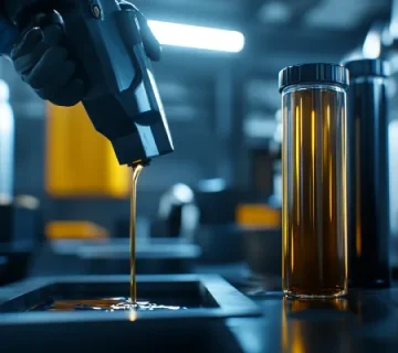 فرآیند تعویض روانکار صنعتی در کارگاه، با نمونه‌گیری از روغن مصرف‌شده و مقایسه با روانکار تازه؛ بخشی از اجرای چک‌لیست روانکاری پیشگیرانه (PM) برای حفظ سلامت تجهیزات