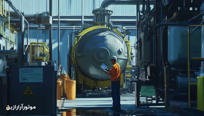 بازرسی میدانی یک کارشناس فنی از عملکرد روانکارها در تأسیسات صنعتی؛ نمونهای از کاربرد عملی تحلیل روغن برای پایش وضعیت تجهیزات سنگین