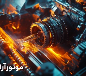 تصویر موتور ماشین آلات صنعتی آغشته به روغن و روانکارهای صنعتی