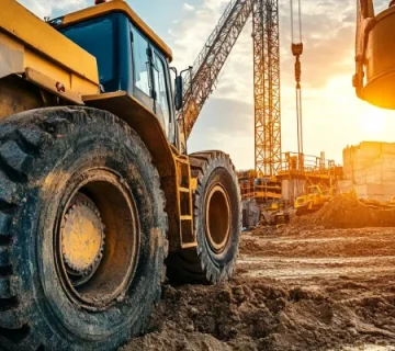 روغن‌ریزی سیستم هیدرولیک لودر در پروژه عمرانی توسط تکنسین متخصص