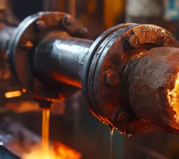 لوله‌ای با روانکار دمای بالا که تحت دمای شدید قرار دارد، با لایه محافظ روانکار برای جلوگیری از اصطکاک و افزایش عمر دستگاه.