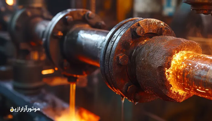 لوله‌ای با روانکار دمای بالا که تحت دمای شدید قرار دارد، با لایه محافظ روانکار برای جلوگیری از اصطکاک و افزایش عمر دستگاه.