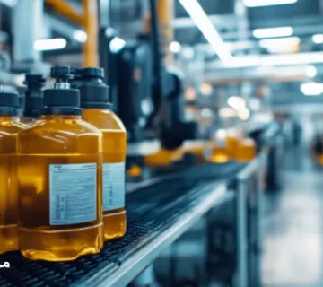 بسته‌های روانکار صنعتی در کنار ماشین‌آلات خط تولید خودرو