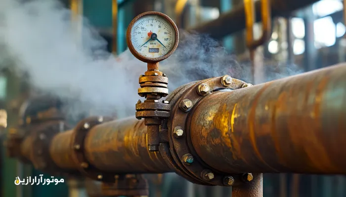 لوله‌ای با روانکار ناکارآمد که به دلیل عدم توانایی در مقاومت در برابر حرارت، دچار آسیب و کاهش عملکرد شده است.