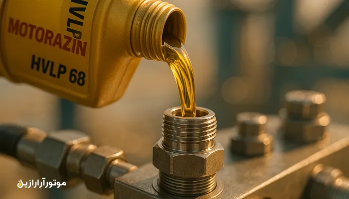 روغن هیدرولیک HVLP 68 موتور آرا رازین در منیفولد هیدرولیک کرین بندری بندرعباس