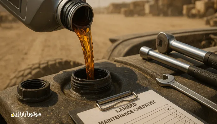 قیمت روغن موتور در لامرد، تعویض روغن کامیون سنگین در محوطه صنعتی لامرد
