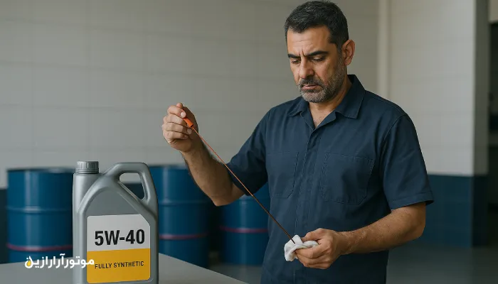 بررسی سطح روغن 5W-40 تمام‌سنتتیک با تأکید بر پاک‌کنندگی برای شوشتر. موتورازین
