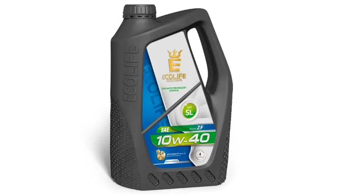 روغن موتور اکولایف 10W40 SL چهارلیتری با عملکرد روان در استارت سرد
