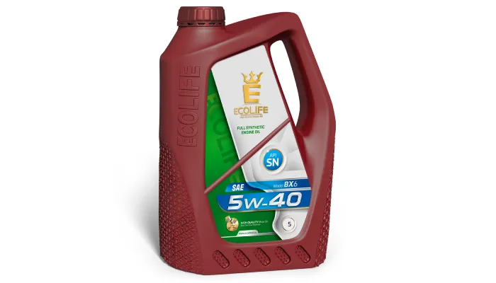 روغن موتور اکولایف 5W40 SN پنج‌لیتری فول سنتتیک با مقاومت حرارتی بالا