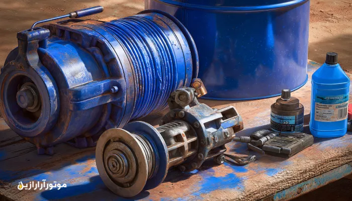 روغنکاری پمپهای کشاورزی در اقلیم نیمهخشک اسلامآباد غرب با بشکه آبی