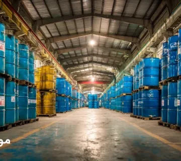انبار بشکه های روغن موتور موتورازین_ تحویل سریع انبار استاندارد روغن صنعتی در کرج برای خدمات PM