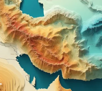 نقشه واقعی و دقیق ایران با نمایش نواحی سرد، معتدل و گرم و گریدهای پیشنهادی روغن موتور (۰W-۳۰، ۵W-۳۰، ۱۰W-۴۰) برای هر اقلیم – طراحی برند موتورازین با طیف رنگی آبی تا قرمز. انتخاب روغن موتور