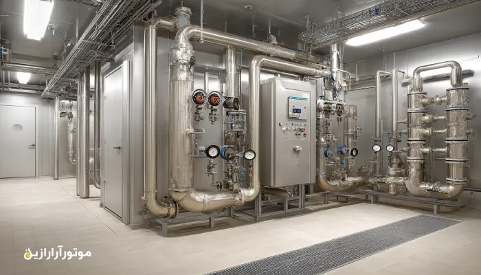 سردخانه گردو در پاوه با اتاق کمپرسور آمونیاک و کنترل روغن تبرید. روغن صنعتی پاوه