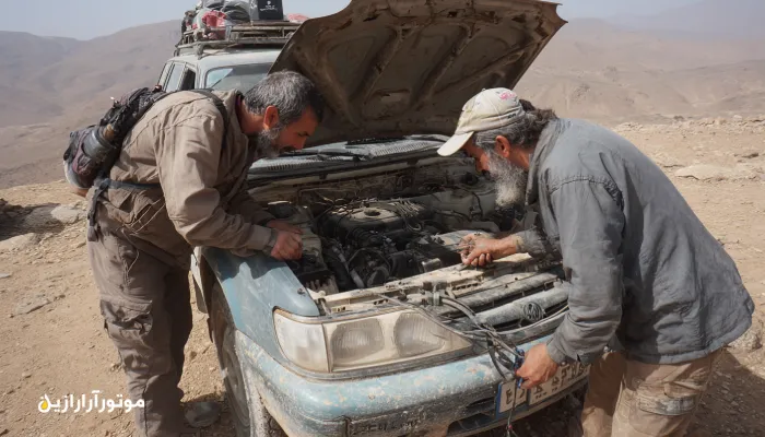 بازرسی فیلتر هوا در مسیرهای گردوغبار راز و جرگلان. روغن موتور راز و جرگلان