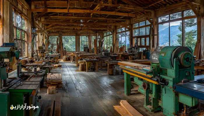 روغن دنده EP برای گیربکس اره نواری در کارگاه چوببری جوانرود. روغن صنعتی جوانرود