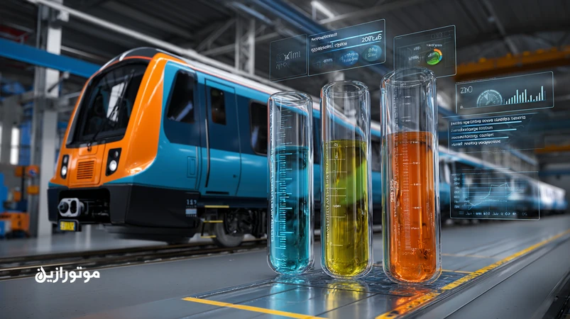 مانیتورینگ وضعیت روغن در ناوگان ریلی با نمودارهای MTBF و Availability و کاهش ۲۰٪ توقف قطار؛ ویسکوزیته، TBN/TAN و فرّوگرافی روی داشبورد فنی.کاهش توقف قطار.CM