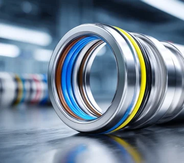 کلوزآپ اورینگهای NBR، EPDM، FKM و FFKM در اتصال استیل خطوط غذایی با اشاره به سازگاری با روغنهای غذایی H1 و 3H و پایههای PAO، PAG و PFPE