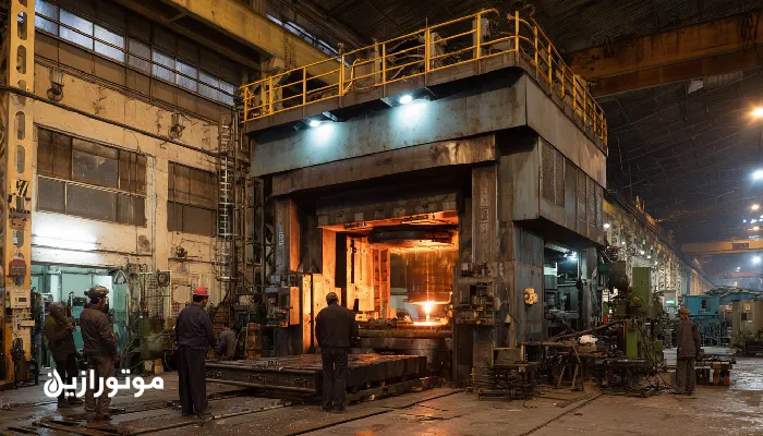 کارخانه قطعه‌سازی تبریز با دستگاه پرس صنعتی و سیستم روغن مقاوم حرارت