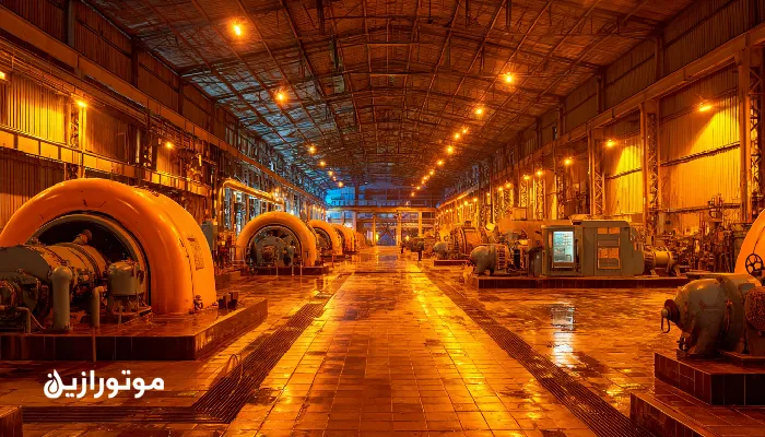 ژنراتور صنعتی قم در حال کار با روغن صنعتی ضد‌سایش