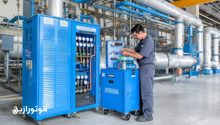 بررسی فیلتر درایر و شاخص رطوبت در سیستم تبرید صنعتی برای حفظ سلامت روغن و افزایش عمر کمپرسور توسط کارشناس فنی موتورازین