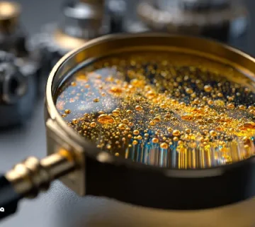 نمای میکروسکوپی روغن نانویی با ذرات فعال.