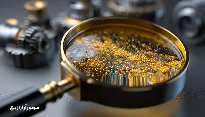 نمای میکروسکوپی روغن نانویی با ذرات فعال.