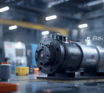 پمپ وکیوم قالب‌سازی با فیلتر ورودی و فیلتر مه‌روغن، روغن پمپ وکیوم با پایداری حرارتی و سیستم فیلتراسیون برای ثبات خلأ