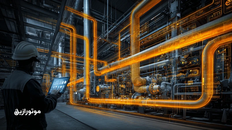 مهندسی جریان روانکار در PM دیجیتال با سنسورها، داشبورد نظارتی و توزیع‌کنندهٔ خودکار روغن در یک کارخانه مدرن