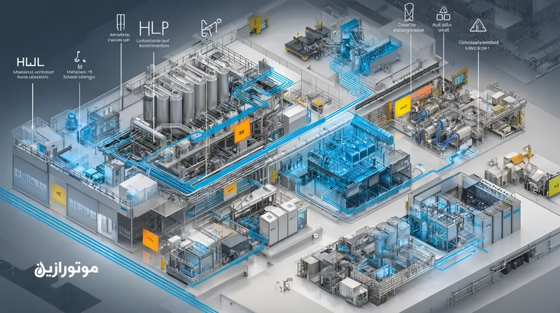 تصویر فنی استاندارد DIN 51524 در روغن هیدرولیک؛ مقایسه HL، HLP، HVLP و HLPD با نمودار ویسکوزیته و اجزای سیستم هیدرولیک صنعتی