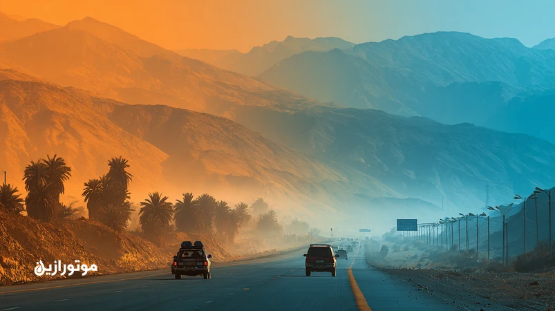 خودروی خانوادگی و وانت با بار در جاده گرم تهران–بندرعباس؛ تاکید بر انتخاب روغن موتور مناسب سفر طولانی و بار سنگین