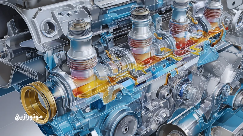 تصویر شماتیک موتورهای GDI و T-GDI با نمایش جریان روغن، نقاط بروز LSPI و رسوب سوپاپ؛ راهنمای انتخاب روغن موتور ضد LSPI