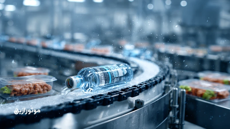 روغن صنعتی H1 ضد میکروب برای خطوط حساس غذایی روی کانوایر استیل با زنجیر و یاتاقان؛ مناسب سالاد آماده، فرآورده‌های گوشتی سرد و Baby Food