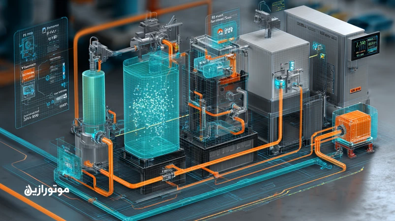 شماتیک سیستم هیدرولیک با فیلتر فشار و آف‌لاین، شمارنده ذرات و کد ISO 4406 (18/16/13) برای کنترل آلودگی ذرات روغن