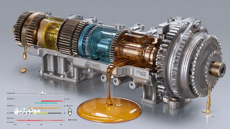 تصویر برش‌خورده گیربکس و معکوس دریایی با کلاچ تر و قطعات برنزی، مقایسه روغن GL-4 و GL-5 و تاکید بر دمولسیبیلیتی و پایش ICP