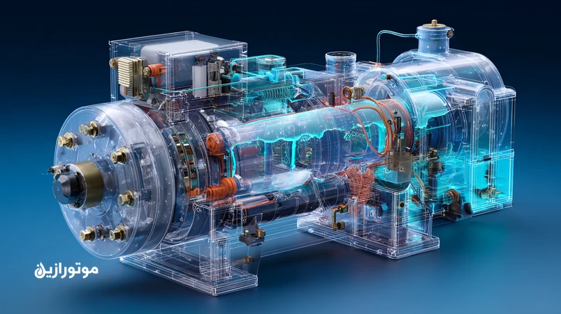 نمای برشی کمپرسور آمونیاکی صنعتی با کف کردن روغن در کارتر، جداکنندهٔ روغن کواَلِسینگ و حسگرها؛ تحلیل فنی Oil Foaming ۲۰۲۵