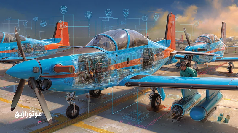 تصویر شاخص فرمولاسیون روغن هواپیمای آموزشی با استارت‌های مکرر؛ نمایش مسیر روغن در موتور پیستونی و توربوپراپ، نقاط داغ و کنترل اکسیداسیون و رقیق‌شدن