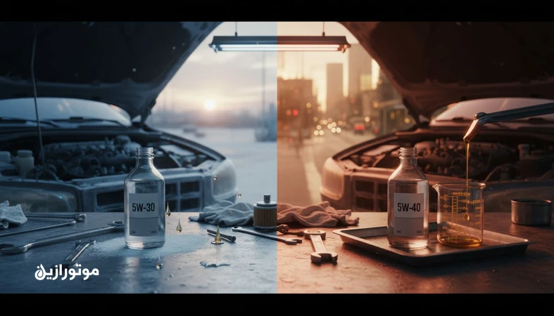 مقایسه تجربه مصرف روغن موتور 5W 30 و 5W 40 در کارگاه؛ بررسی استارت سرد، پایداری ویسکوزیته و مصرف روغن