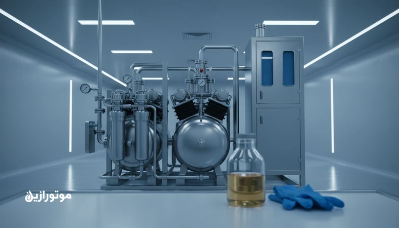 روغن کمپرسور هوا در کارخانه دارویی و کنترل ریسک آلودگی با سرویس و فیلتراسیون