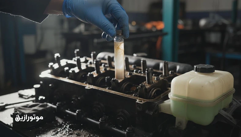 تشخیص آلودگی آب و ضدیخ در روغن موتور دیزل با نمونه روغن شیری‌رنگ قبل از یاتاقان‌زدن