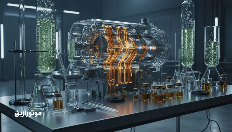 تصویر مفهومی از آینده روغن موتور در خودروهای دارای سوخت مصنوعی e Fuels و تأثیر تغییرات احتراق بر فرمولاسیون روانکار