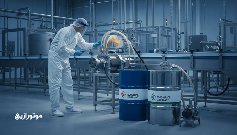 تعویض روانکار معمولی به روانکار Food Grade در کارخانه غذایی با تاکید بر شستوشوی سیستم و جلوگیری از آلودگی متقاطع