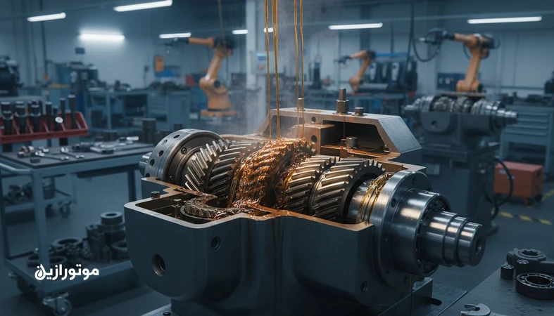 روانکاری گیربکس و ریدوسر تجهیزات کمکی برای پیشگیری از داغی و شکست دنده با نمایش فیلم روغن روی چرخ دنده ها