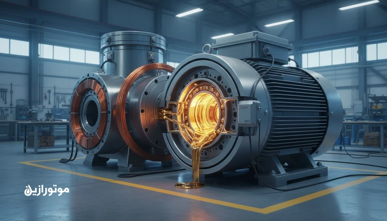 روانکاری یاتاقان ژنراتور و الکتروموتور بزرگ با نمایش کنترل مقداردهی، پایش دما و سنسور لرزش برای جلوگیری از سایش و خرابی