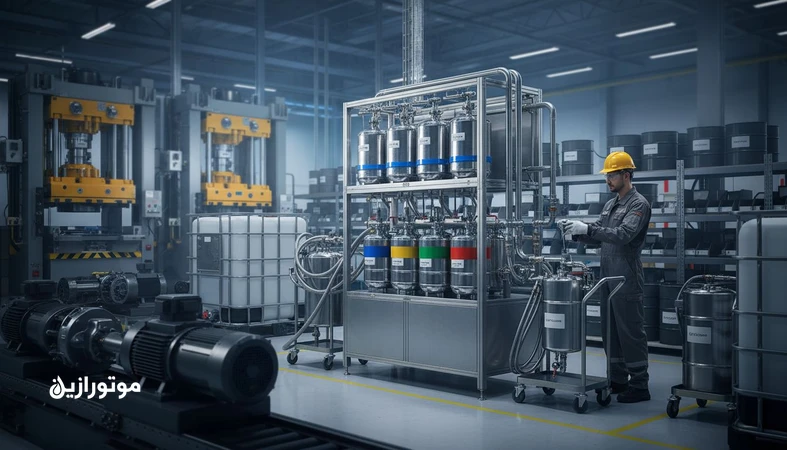 مدیریت روانکار در کارخانه خودروسازی از اتاق روغن تا نقطه مصرف در خط تولید با سیستم توزیع دربسته و نمونه‌گیری روغن
