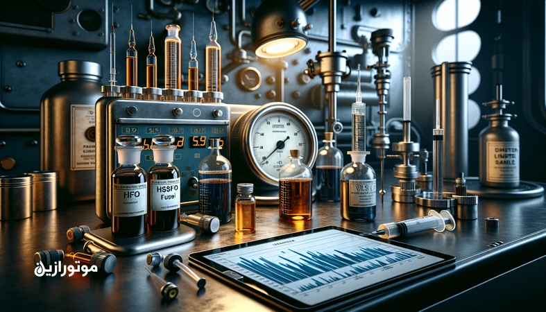 ست آزمایشی مقایسه روانکارهای دریایی برای سوخت‌های HSFO و VLSFO با نمونه‌های سوخت، روغن و ابزار پایش روند