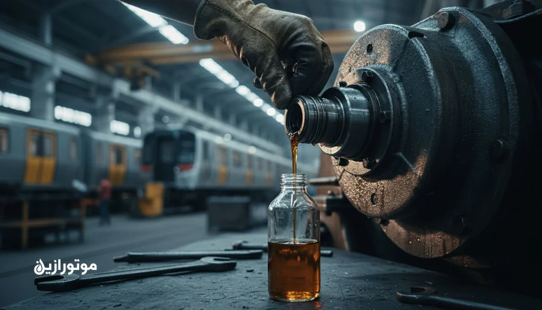نمونه‌برداری روغن گیربکس بوژی مترو برای تصمیم‌گیری درباره انتخاب ISO VG و کنترل ویسکوزیته در دما و بار کاری