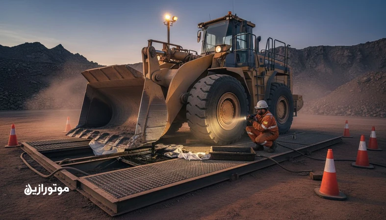 کنترل نشتی روغن در سایت معدنی روی لودر؛ بررسی آب‌بند و سیل هیدرولیک همراه با مهار آلودگی و تمیزکاری میدانی