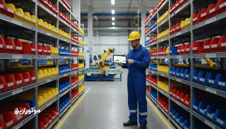 انبار قطعات یدکی MRO با طبقه بندی ABC و کنترل سطح موجودی برای کاهش توقف تولید